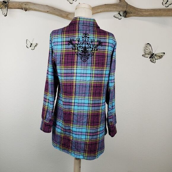 Soft surroundings Highland plaid top 27100 - Picture 5 of 7